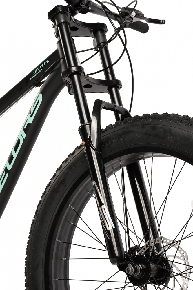 Bicicleta MTB-Full Suspension FAT BIKE Velors Duro 2.6 V26309D NegruTurcoaz, roti 26 inch, inaltime utilizator 150-195 cm, greutate suportata 150 kg - 2