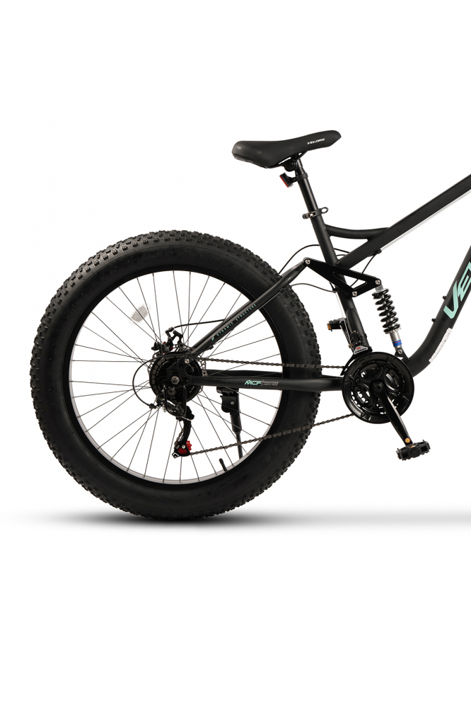 Bicicleta MTB-Full Suspension FAT BIKE Velors Duro 2.6 V26309D NegruTurcoaz, roti 26 inch, inaltime utilizator 150-195 cm, greutate suportata 150 kg - 5