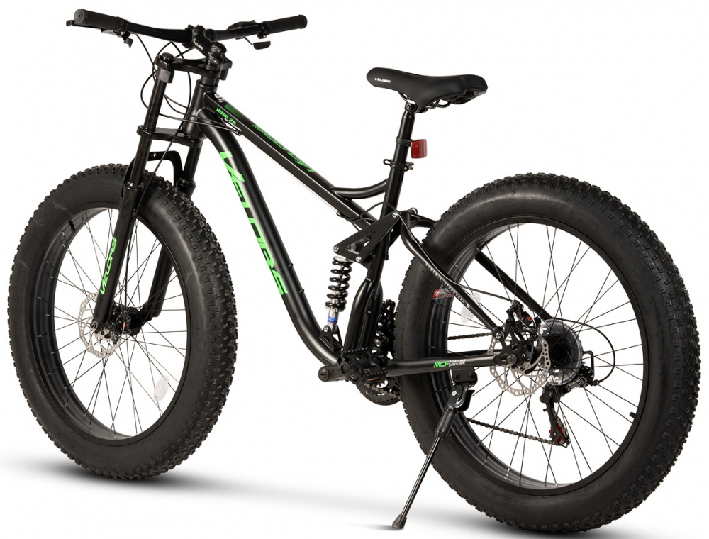 Bicicleta MTB-Full Suspension Fat Bike Velors Duro 2.6 V26309D NegruVerde, 26 inch, inaltime utilizator 150-195 cm, greutate suportata 150 kg - 1