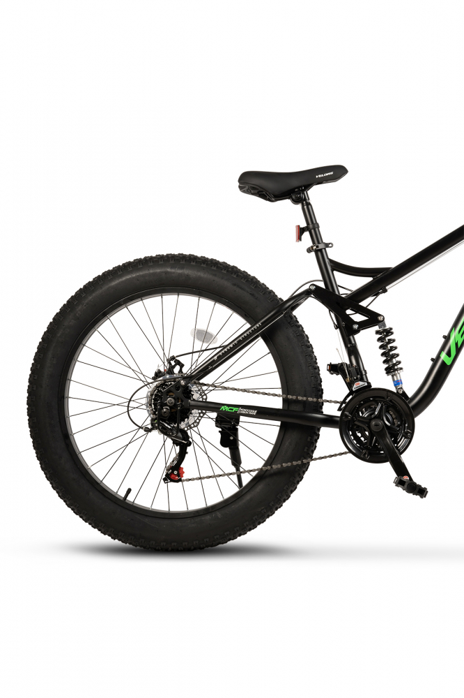 Bicicleta MTB-Full Suspension Fat Bike Velors Duro 2.6 V26309D NegruVerde, 26 inch, inaltime utilizator 150-195 cm, greutate suportata 150 kg - 2