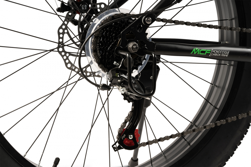 Bicicleta MTB-Full Suspension Fat Bike Velors Duro 2.6 V26309D NegruVerde, 26 inch, inaltime utilizator 150-195 cm, greutate suportata 150 kg - 4