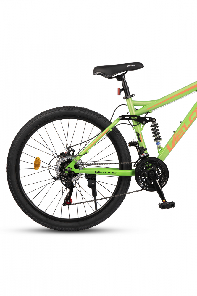 Bicicleta MTB-Full Suspension Velors Matador 2.6 V2660D VerdePortocaliu, roti 26 inch, inaltime utilizator 150-165cm, greutate suportata 100 kg - 2