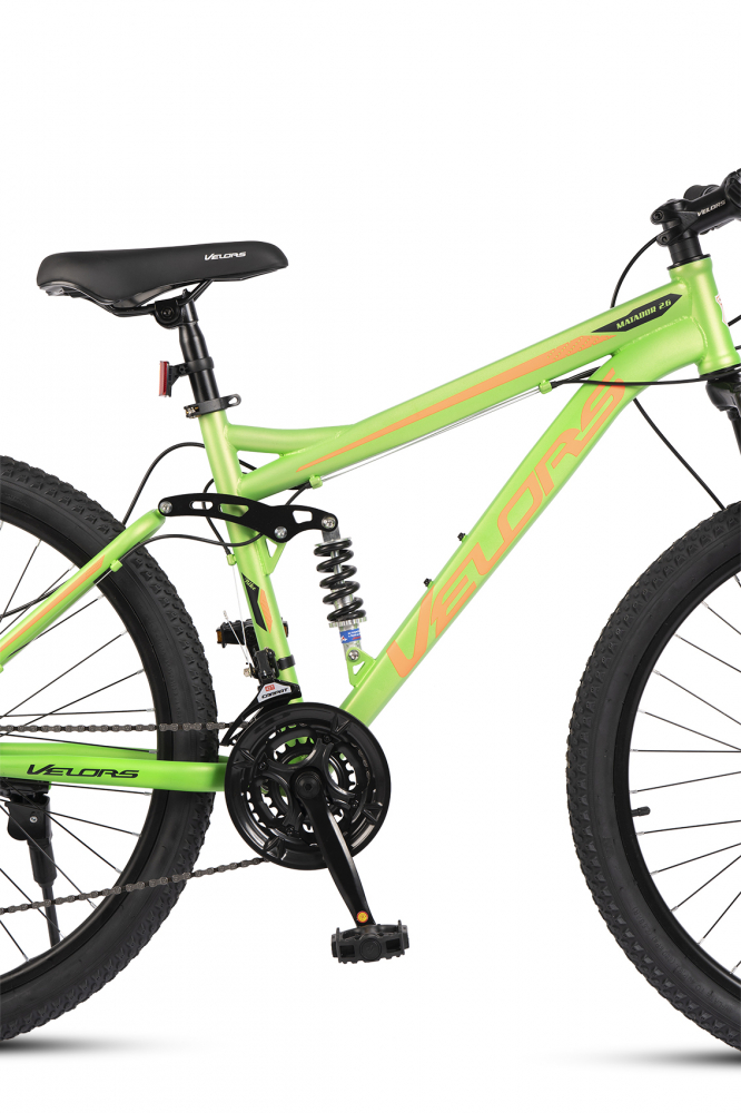 Bicicleta MTB-Full Suspension Velors Matador 2.6 V2660D VerdePortocaliu, roti 26 inch, inaltime utilizator 150-165cm, greutate suportata 100 kg - 3