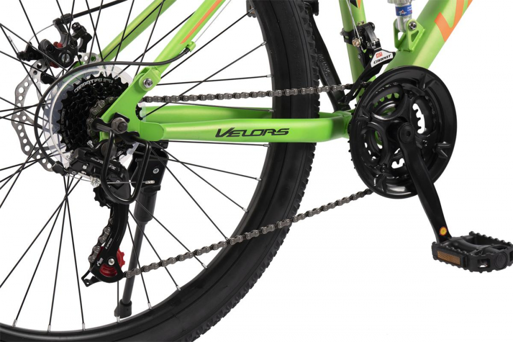 Bicicleta MTB-Full Suspension Velors Matador 2.6 V2660D VerdePortocaliu, roti 26 inch, inaltime utilizator 150-165cm, greutate suportata 100 kg - 4