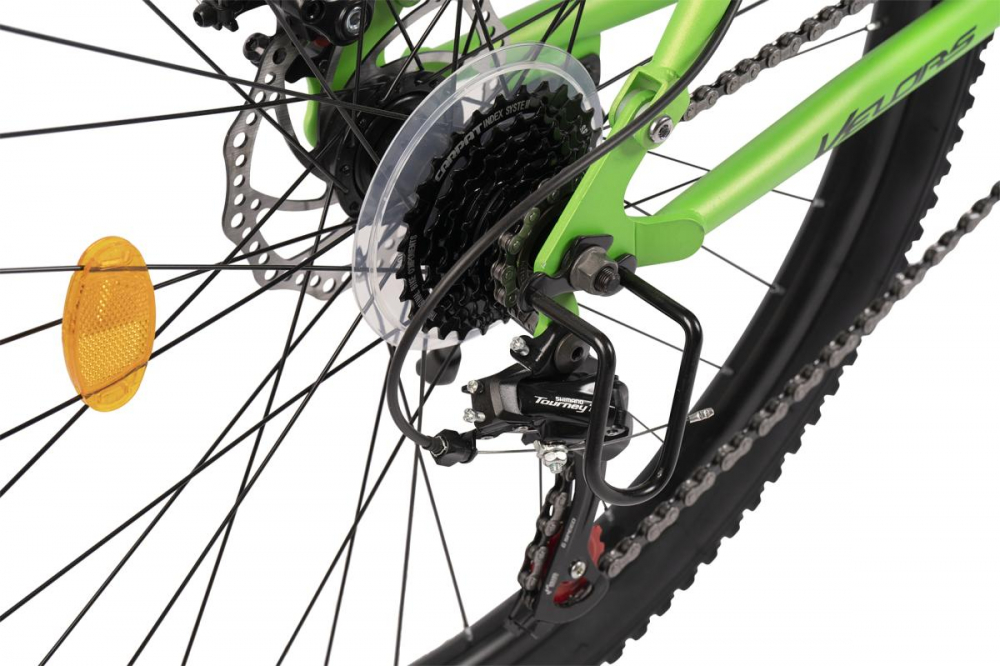 Bicicleta MTB-Full Suspension Velors Matador 2.6 V2660D VerdePortocaliu, roti 26 inch, inaltime utilizator 150-165cm, greutate suportata 100 kg - 5