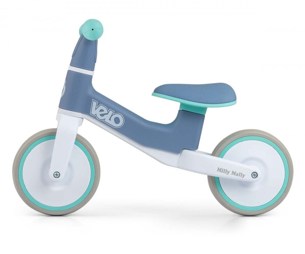 Bicicleta de echilibru pentru copii Milly Mally Velo Mint, roti Eva 7 inch, 18 luni+