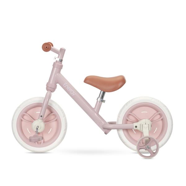 Bicicleta pentru copii Lorelli Energy Pink de tranzitie 2 in 1 cu pedale si roti auxiliare 2-5 ani - 1