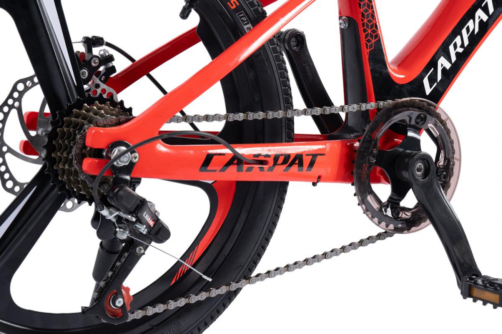 Bicicleta pentru copii MTB Carpat C20343A RosuNegru, roti 20 inch, cadru magneziu, frane disc, 7 viteze - 4