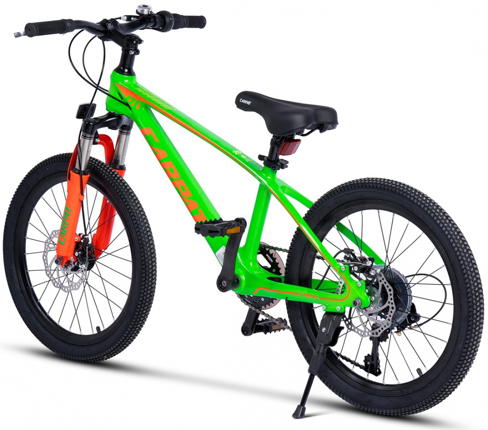 Bicicleta pentru copii MTB Carpat Hiro C20342A VerdePortocaliu, roti 20 inch, inaltime utilizator 120-155 cm, greutate suportata 80 kg - 1