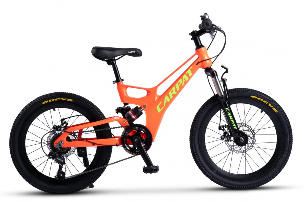 Bicicleta pentru copii MTB-FS Carpat C20344A PortocaliuVerde, roti 20, inaltime utilizator 120-155 cm, greutate suportata 80 kg - 1