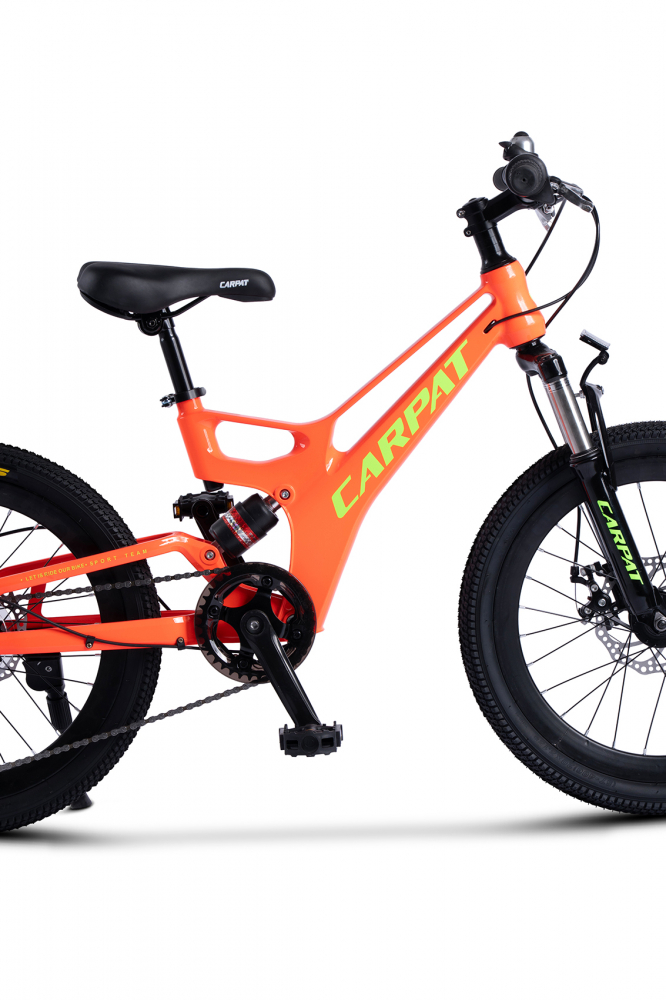 Bicicleta pentru copii MTB-FS Carpat C20344A PortocaliuVerde, roti 20, inaltime utilizator 120-155 cm, greutate suportata 80 kg - 3
