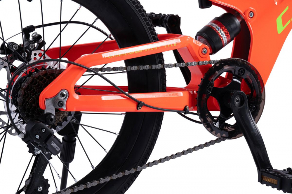 Bicicleta pentru copii MTB-FS Carpat C20344A PortocaliuVerde, roti 20, inaltime utilizator 120-155 cm, greutate suportata 80 kg - 5