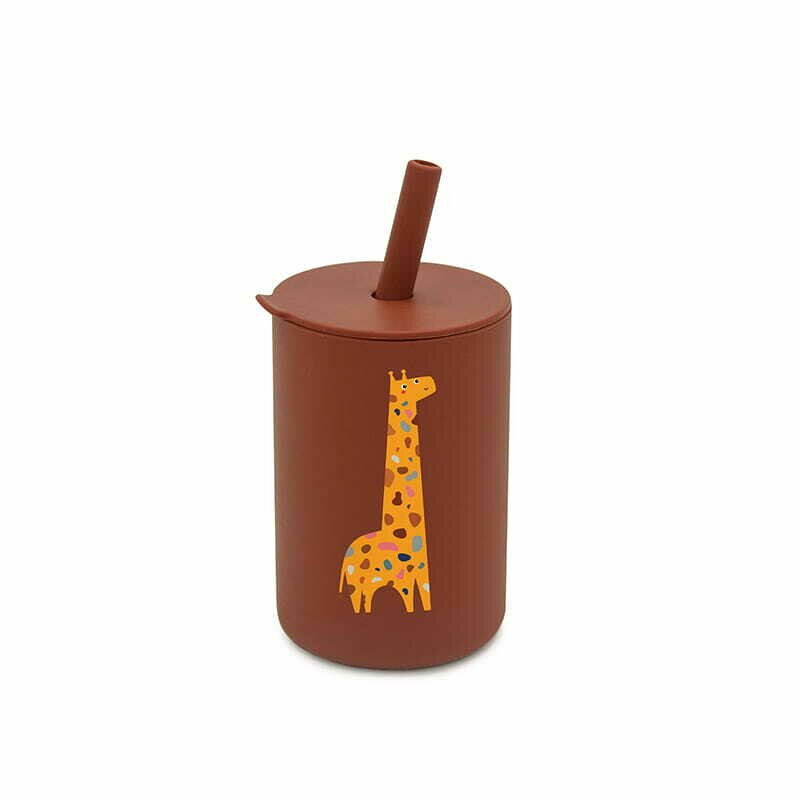 Cana din silicon Bocioland cu pai, 150 ml, fara BPA, 6 luni+, Giraffe - 2 | YEO