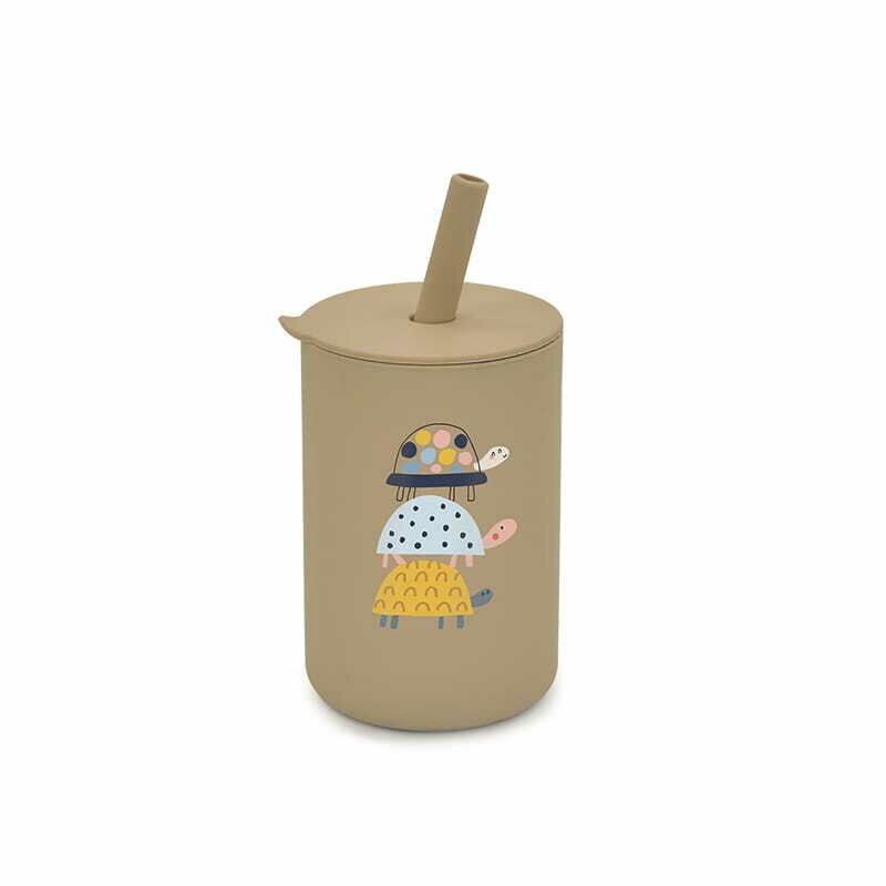 Cana din silicon Bocioland cu pai, 150 ml, fara BPA, 6 luni+, Turtles - 2 | YEO