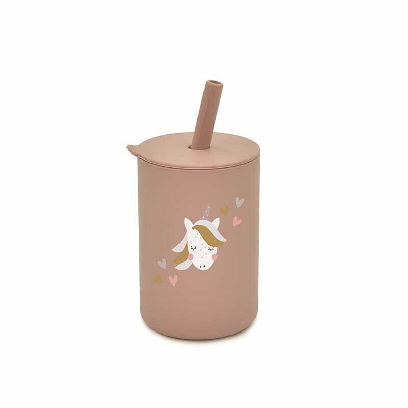 Cana din silicon Bocioland cu pai, 150 ml, fara BPA, 6 luni+, Unicorn - 2 | YEO