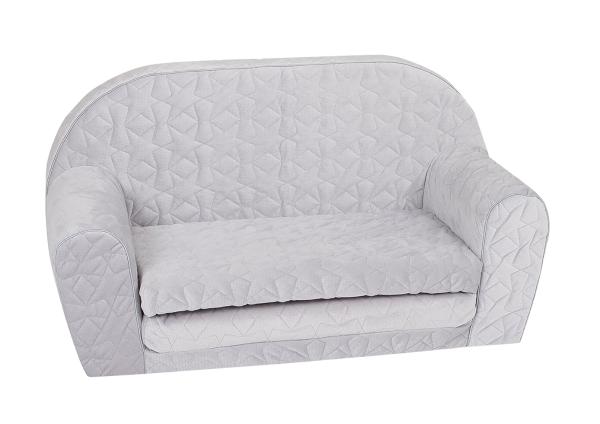 Canapea extensibila pentru copii, Knorr Toys Cosy Geo Grey matlasata, umplutura din spuma moale, husa bumbac 100 detasabila si lavabila, 77 x 34 x 42 cm, 9 luni+ - 1
