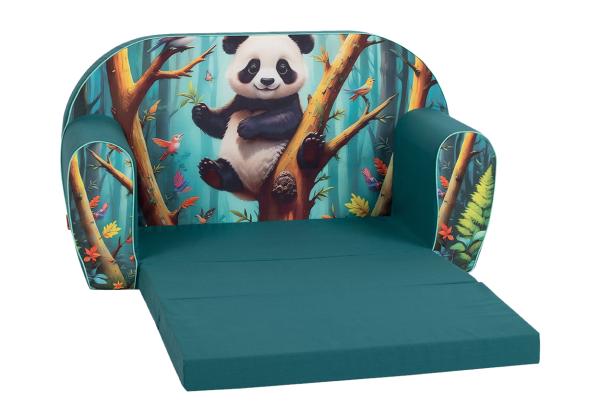 Canapea extensibila pentru copii Knorr Toys Lucky Panda umplutura din spuma moale, husa bumbac 100 detasabila si lavabila, 77 x 34 x 42 cm, 9 luni+ - 1