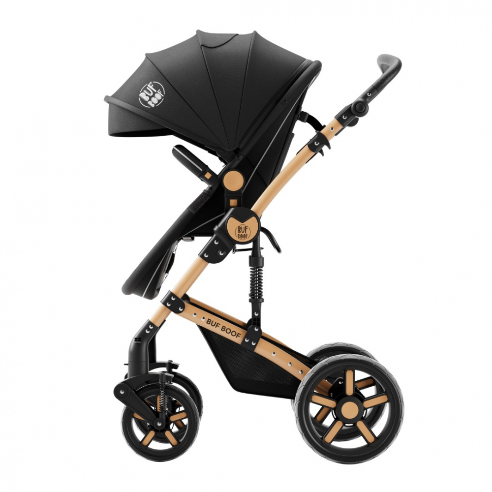 Carucior pentru copii Buf Boof A1 Deluxe Grey 2 in 1 reversibil 0-36 luni, cadru din aluminiu, amortizoare, accesorii incluse - 5