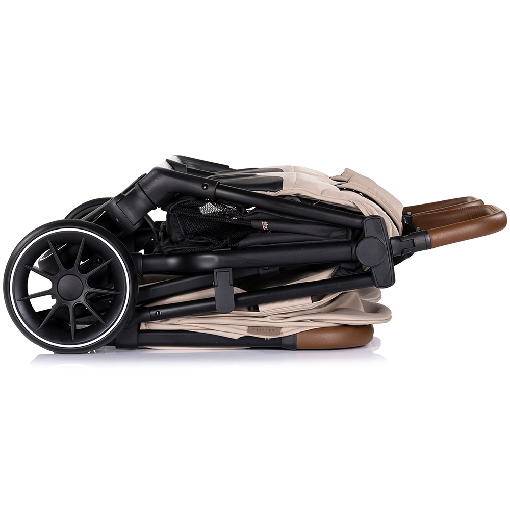 Carucior pentru gemeni Chipolino Twinity Tiramisu, cadru din aluminiu, suspensii, huse picioare, suport pahar, gentuta - 4