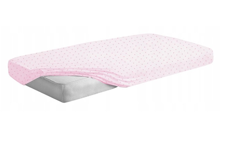 Cearceaf cu banda elastica pentru pat copii dimensiune 140x70 cm, 100 bumbac, BabyMam light dots - 1 | YEO