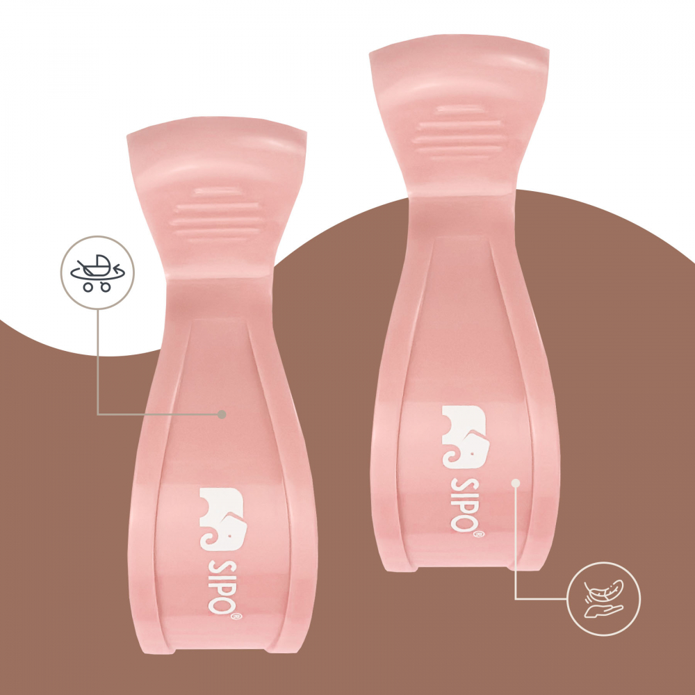 Set 2 cleme multifunctionale pentru carucior Sipo Pink - 1