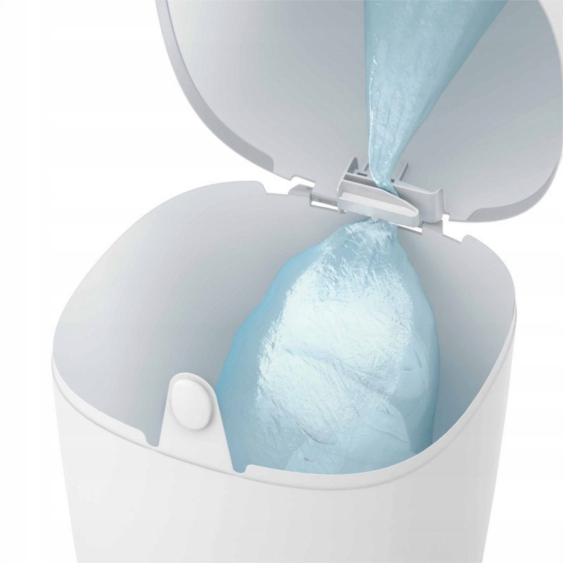 Cos ermetic pentru scutece Angelcare Gri, capacitate pana la 140 scutece, usor de utilizat si curatat, cu 5 rezerve Classic incluse care blocheaza mirosurile, bacteriile si germenii