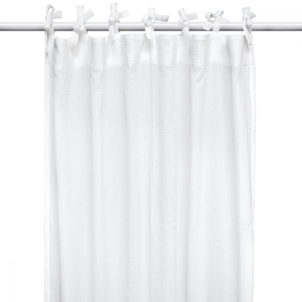Draperie din muselina organica, Little Amy, Alb, 125x240 cm, 1 bucata - 1