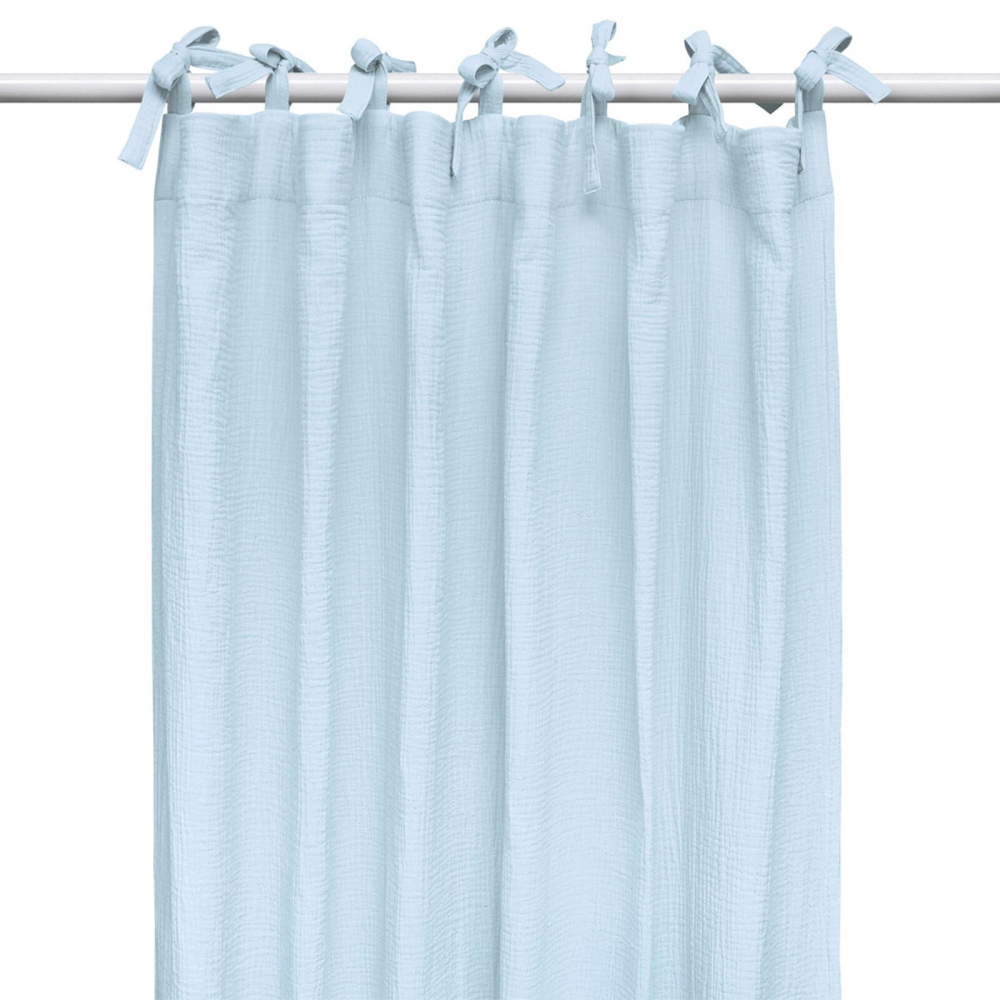 Draperie din muselina organica, Little Amy, Albastru deschis, 125x240 cm, 1 bucata - 1