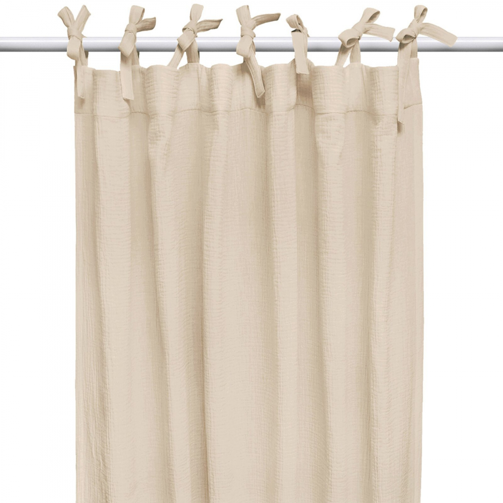 Draperie din muselina organica, Little Amy, Bej, 125x240 cm, 1 bucata - 1