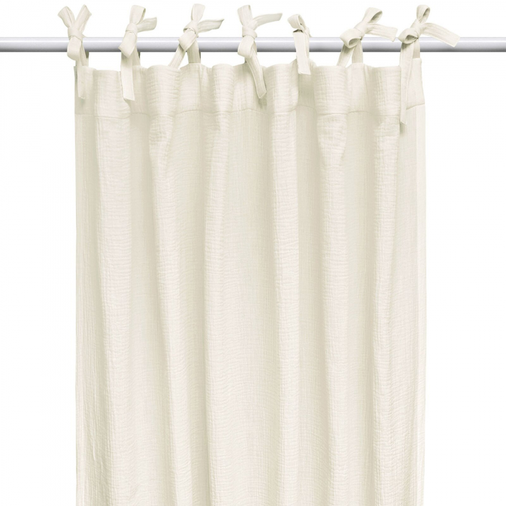Draperie din muselina organica, Little Amy, Crem, 125x240 cm, 1 bucata - 1