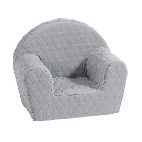 Fotoliu pentru copii, Knorr Toys Cosy Geo Grey matlasat, umplutura din spuma moale, husa bumbac 100 detasabila si lavabila, 51 x 34 x 42 cm, 9 luni+ - 1