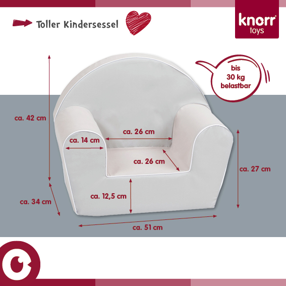 Fotoliu pentru copii, Knorr Toys Cosy Geo Grey matlasat, umplutura din spuma moale, husa bumbac 100 detasabila si lavabila, 51 x 34 x 42 cm, 9 luni+ - 2