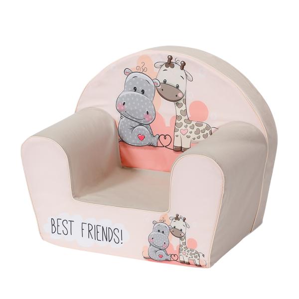 Fotoliu pentru copii Knorr Toys Best Friends umplutura din spuma moale, husa bumbac 100 detasabila si lavabila, 51 x 34 x 42 cm, 9 luni+ - 3