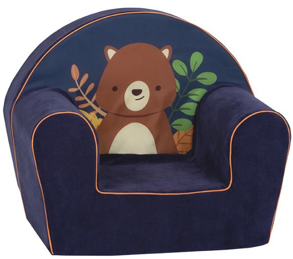 Fotoliu pentru copii Knorr Toys Happy Bear umplutura din spuma moale, husa bumbac 100 detasabila si lavabila, 51 x 34 x 42 cm, 9 luni+ - 3