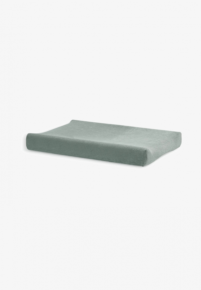 Husa de protectie pentru salteaua de infasat Bonjourbebe Hunter Mint, bumbac buclat,  cu elastic, 80x50 cm