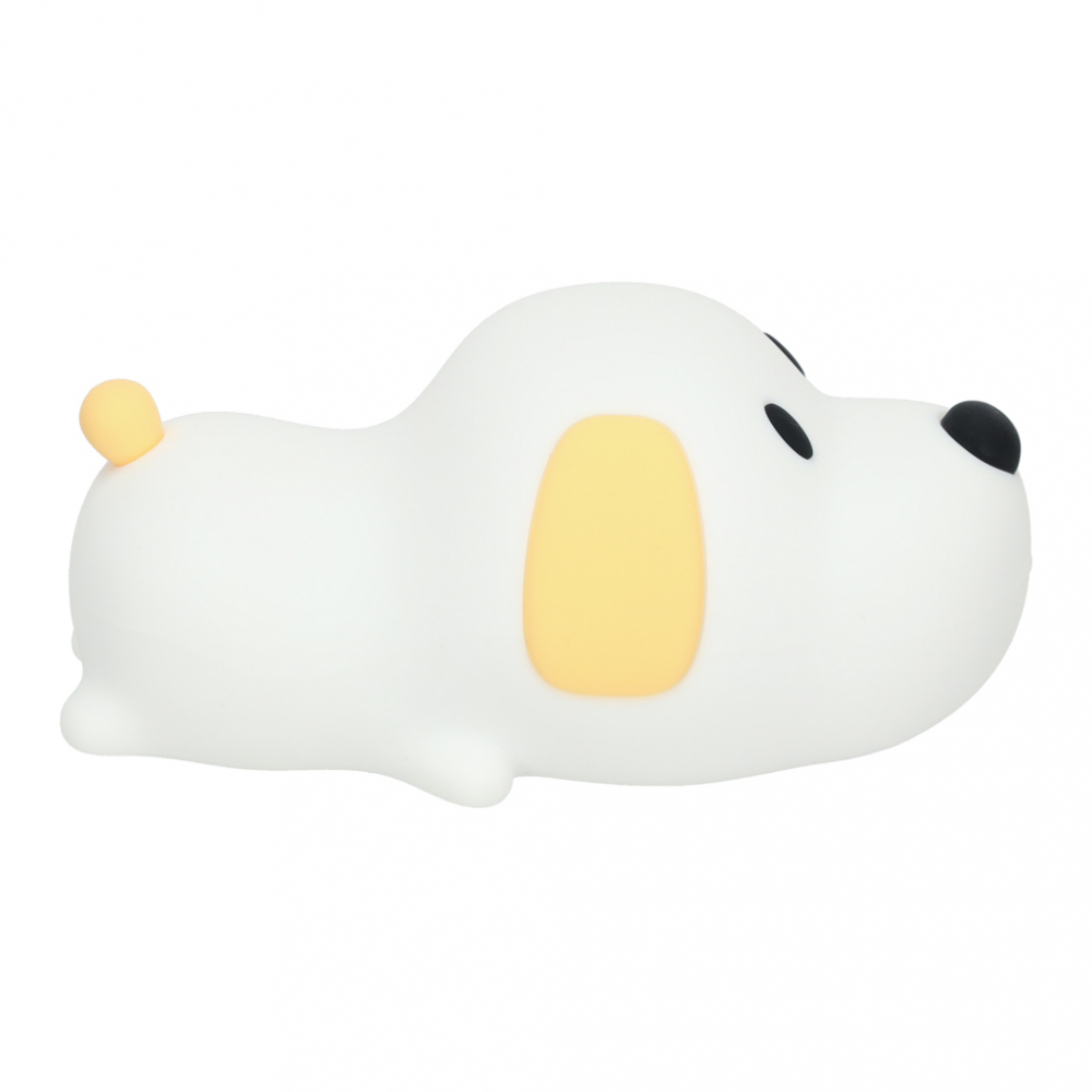 Lampa de noptiera pentru copii white Dog, realizata din silicon, cu 2 moduri de iluminare, cronometru, baterie 1200 mAh, usb, dimensiune 15 x 11 x 10 cm - 3