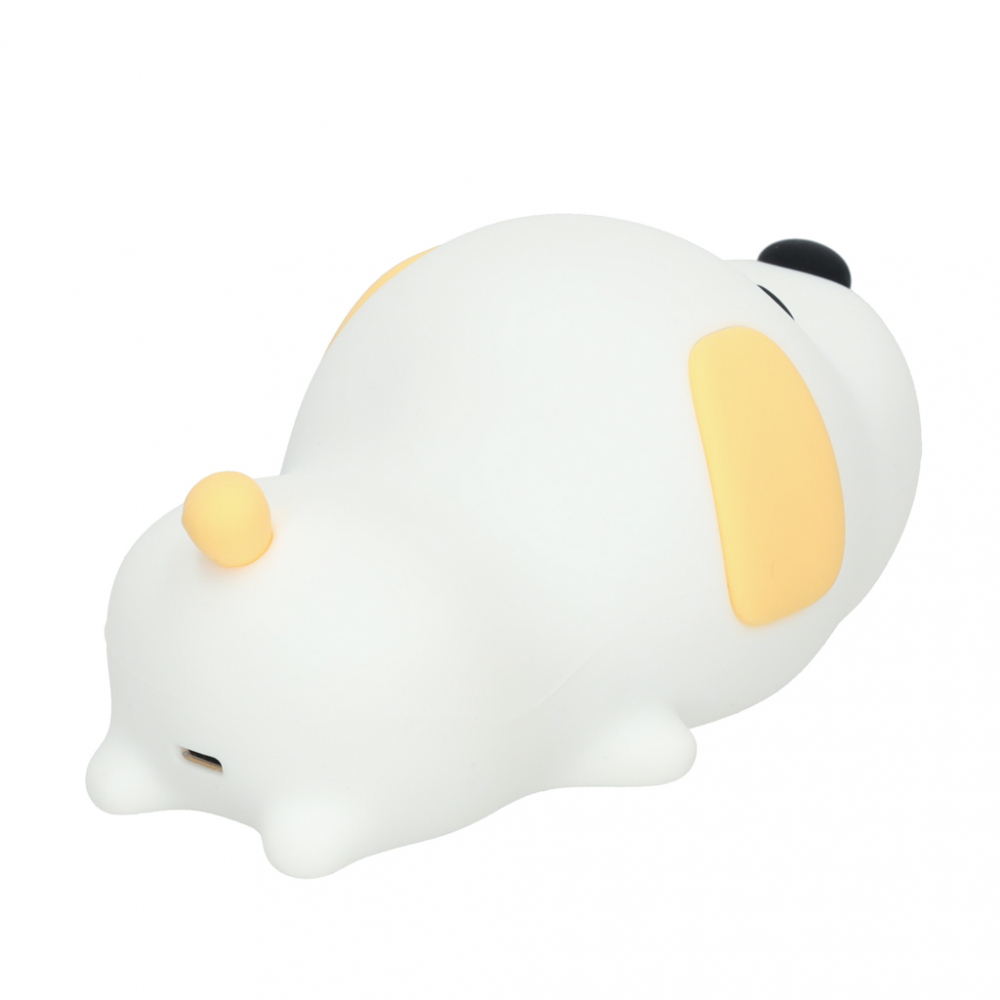 Lampa de noptiera pentru copii white Dog, realizata din silicon, cu 2 moduri de iluminare, cronometru, baterie 1200 mAh, usb, dimensiune 15 x 11 x 10 cm - 4