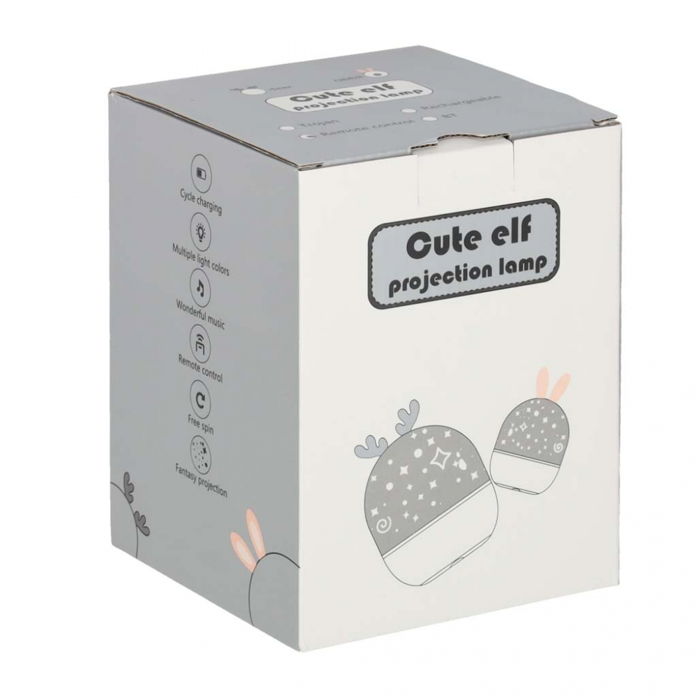 Lampa de veghe pentru copii Rabbit, dimensiune 12 x 16.5 cm, rotativa, cu telecomanda, 6 melodii tematice, lumina led si 6 seturi de folii interschimbabile - 4