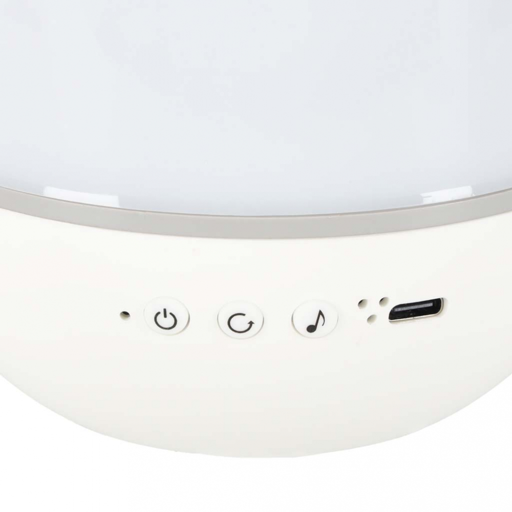 Lampa de veghe pentru copii Rabbit, dimensiune 12 x 16.5 cm, rotativa, cu telecomanda, 6 melodii tematice, lumina led si 6 seturi de folii interschimbabile - 6