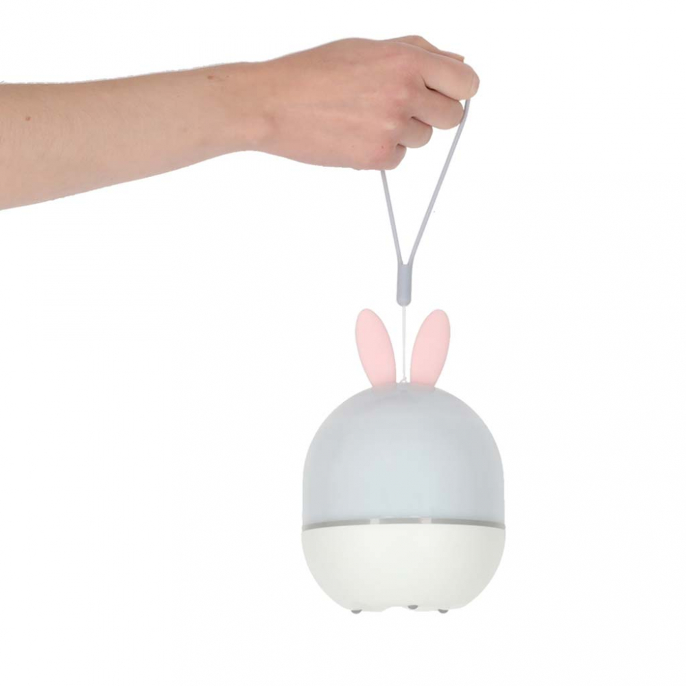 Lampa de veghe pentru copii Rabbit, dimensiune 12 x 16.5 cm, rotativa, cu telecomanda, 6 melodii tematice, lumina led si 6 seturi de folii interschimbabile - 7