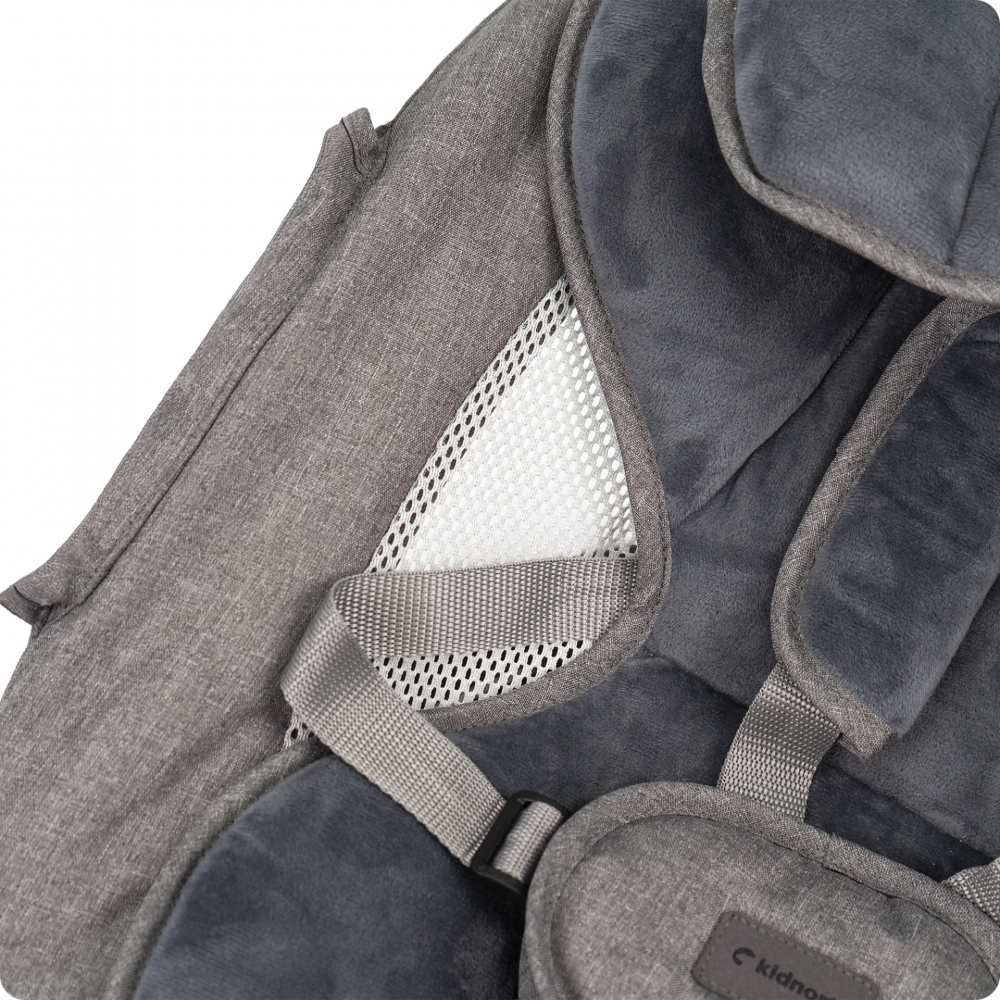 Leagan electric cu 5 moduri de balansare pentru copii Kidnort Drom Black, miscare lenta laterala, cu telecomanda, muzica, conectare bluetoothusb, accesorii incluse, cadru solid din otel, dimensiune 66 x 65 x 53.5 cm - 1