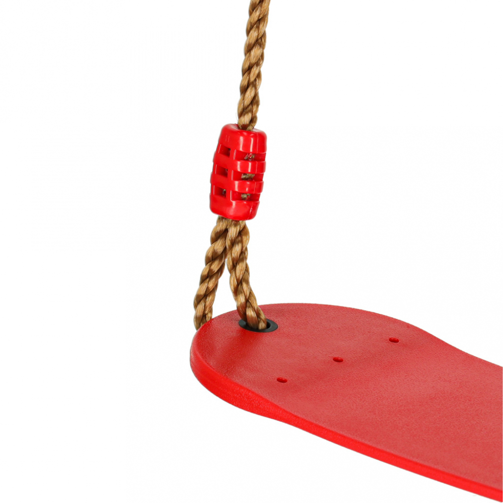 Leagan clasic de gradina pentru copii Ikonka red, cu franghii impletite reglabile, inele metalice - 3 | YEO