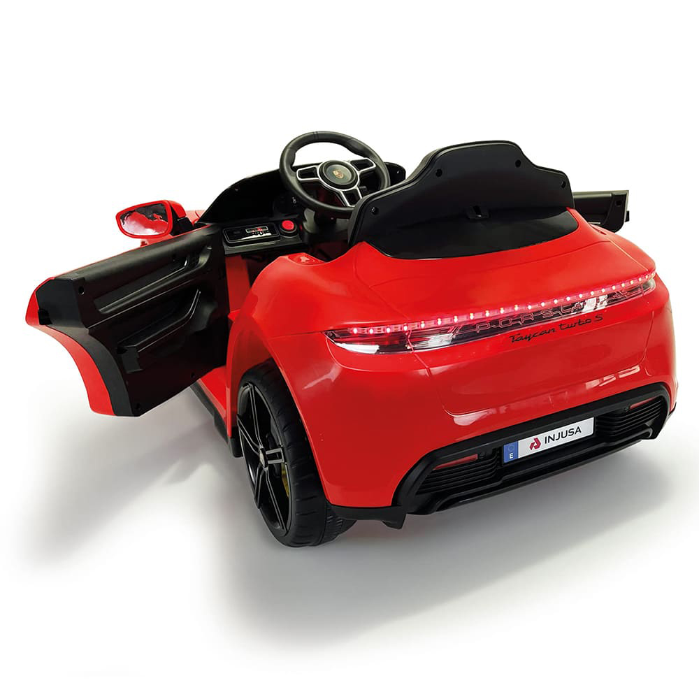 Masina electrica pentru copii Injusa Porsche Taycan 12V, 2 viteze, frana electrica, lumini Led, radio, USB, telecomanda, deschidere usi, varsta 2 ani+ - 2
