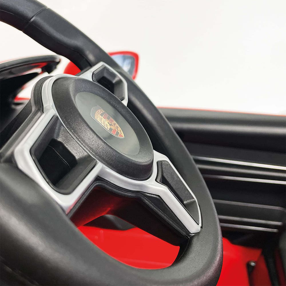 Masina electrica pentru copii Injusa Porsche Taycan 12V, 2 viteze, frana electrica, lumini Led, radio, USB, telecomanda, deschidere usi, varsta 2 ani+ - 5