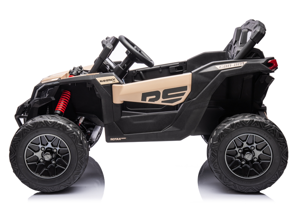 Masinuta electrica pentru copii Can Am  Marverick UTV kaki, 90w, acumulator 12V7Ah, deschidere usi, iluminare led, sistem audio bluetooth, usb, radio fm - 4