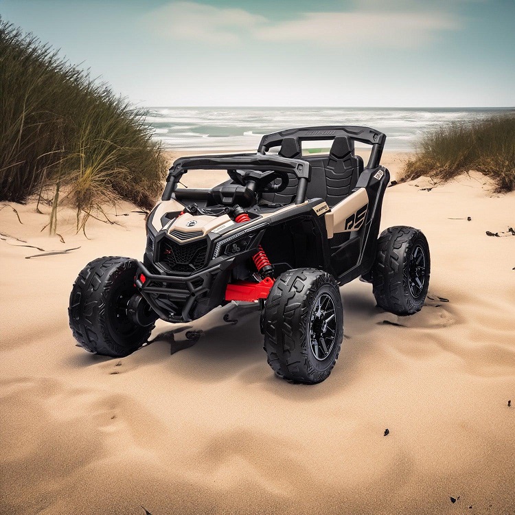 Masinuta electrica pentru copii Can Am  Marverick UTV kaki, 90w, acumulator 12V7Ah, deschidere usi, iluminare led, sistem audio bluetooth, usb, radio fm - 10