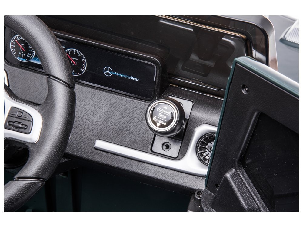 Masinuta electrica pentru copii Mercedes G500 green 12V, pornire la buton, motorizare 2x45W, usb, mp3, radio fm, faruri led - 1