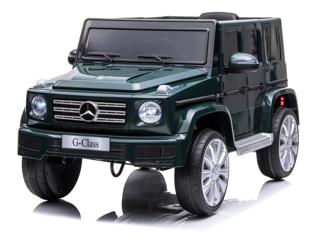 Masinuta electrica pentru copii Mercedes G500 green 12V, pornire la buton, motorizare 2x45W, usb, mp3, radio fm, faruri led - 6
