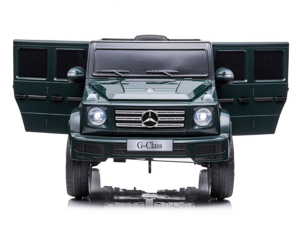 Masinuta electrica pentru copii Mercedes G500 green 12V, pornire la buton, motorizare 2x45W, usb, mp3, radio fm, faruri led - 8