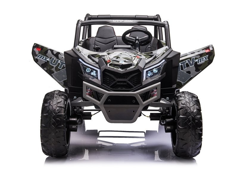 Masinuta electrica pentru copii Buggy Army 24V cu tractiune 4x4, transmisie automata cu 3 viteze, lumini led fataspate, intrare mp3, aux, usb, bluetooth, roti eva moi - 4